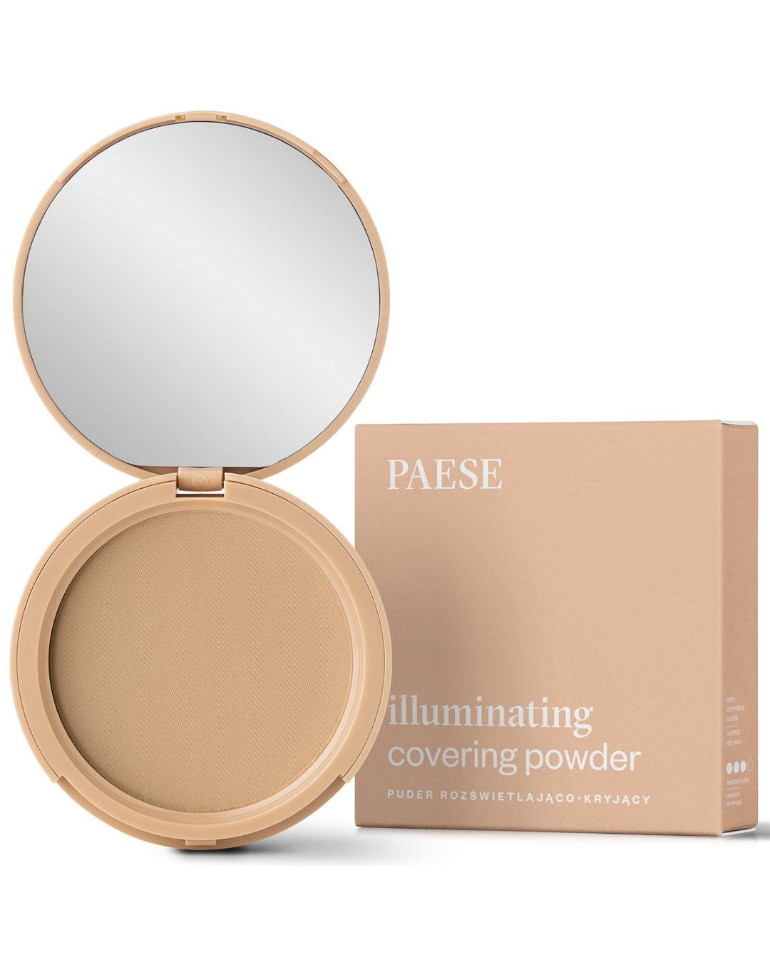 Вирівнююча компактна пудра зі світловідбивними частинками Paese Illuminating Covering Powder