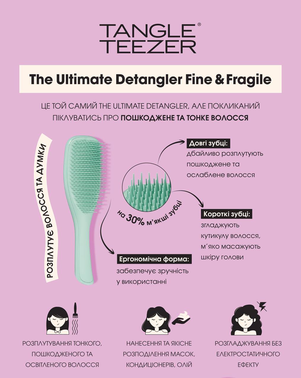 Щітка для пошкодженного волосся Tangle Teezer The Ultimate Detangler Fine&Fragile