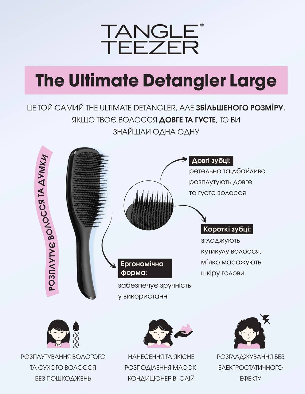 Щітка для довгого і густого волосся Tangle Teezer The Ultimate Detangler Large