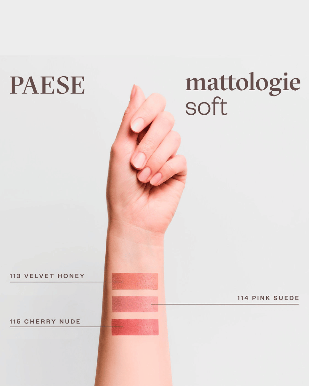 Матова помада для губ з олією жожоба Paese Mattologie Soft