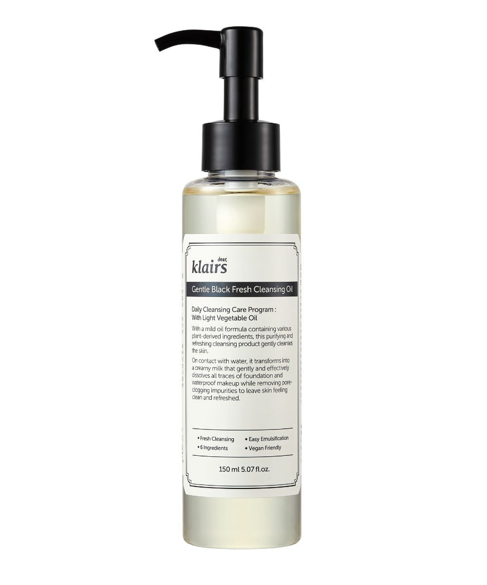 Гідрофільна олія для делікатного очищення DEAR, KLAIRS Gentle Black Fresh Cleansing Oil