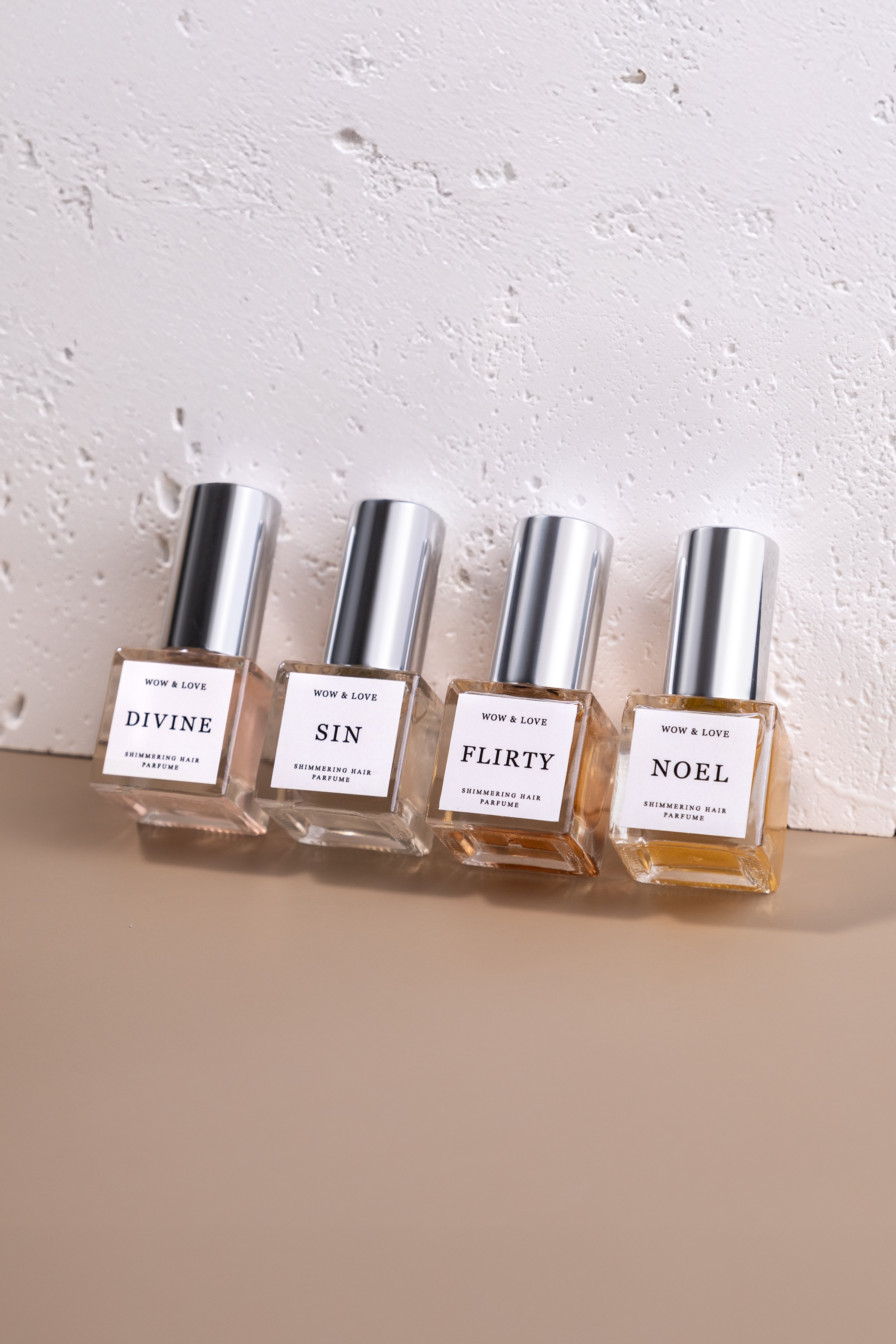 Набір мініатюр парфумів-доглядів для волосся з шимером Wow&amp;Love (4×7 мл)