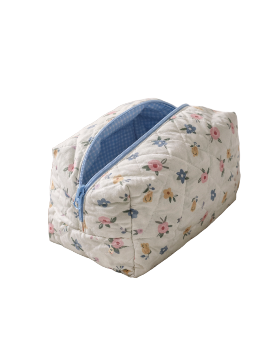 Косметичка квітчаста з блакитною підкладкою Kvituchi